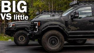 CHOOSING AN OVERLAND TRUCK - Big Truck VS Little Truck - Tacoma vs F-250 Tremor