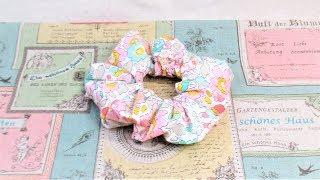 シュシュの作り方　手縫いで作ってみた　how to make a scrunchie hand sew　DIY Scrunchie Tutorial