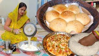 अपने देसी किचन में कैसे बनाएंएकदम बाजार जैसे bun और pizza20rs की मैदा में इतना सब ये तो कमाल हो