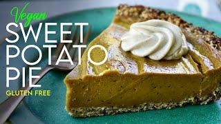 THE BEST Vegan SWEET POTATO PIE for the Holidays + Free Printable Recipe!