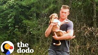 Abandoned Puppy Jumps Into Rescuers Arms | The Dodo