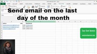 Send email with attachment from Excel on last of the month