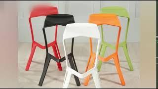 Simple Personality High Bar Stool Plastic Bar Chair Cafe Nordic Geometry Chair