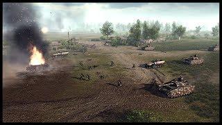 HUGE PANZER ASSAULT! British Line Defense in Normandy - Men of War RobZ Realism Mod Gameplay