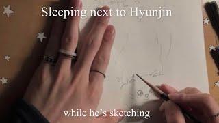 Stray Kids ASMR Sleeping Next To Hyunjin While He’s Sketching[rain][fireplace][giggles]