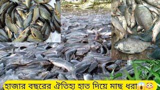 Hook fishing skill। Traditional fishing festival in village river। #foryou #fishing #bigfish #shorts