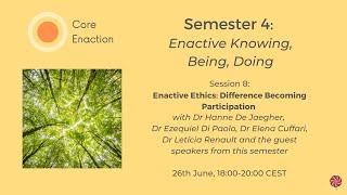 Core Enaction Programme, Semester 4 – Session 8 – Enactive Ethics: Difference Becoming Participation
