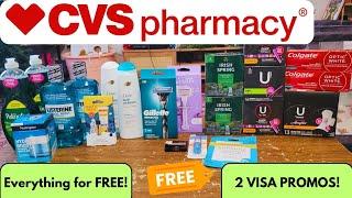 CVS COUPONING HAUL! EVERYTHING FOR FREE! 2 VISA PROMOS! LEARN TO COUPON ALL DIGITAL DEALS!