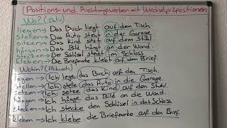 Almanca Defteri - A1/A2, B1/ B2   liegen-legen / stehen-stellen sitzen / setzen Wechselpräpositionen