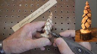 Power carving a little tree no 2 Dremel Kutzall