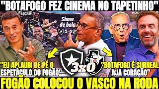 "VASCO NÃO VIU A COR DA BOLA" RIZEK, ROGER E PC APLAUDEM EM PÉ O SHOW DE BOLA DO FOGÃO BOTAFOGO HOJE