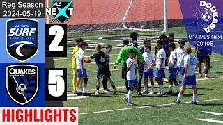 Bay Area Surf 10B 2-5 Earthquakes 10B | MLS Next U14 | 2024-05-19 | HL