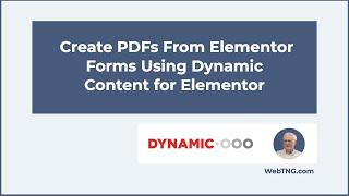 Create PDFs from Elementor Forms Using Dynamic Content for Elementor