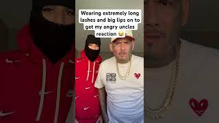 Extremely long lashes and big lips prank on angry uncle ￼