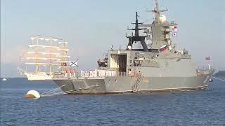 RUSSIA new NAVY TOY Corvette Sovershenny INSPECTED BY PRESIDENT PUTIN & SU 35 DEMO