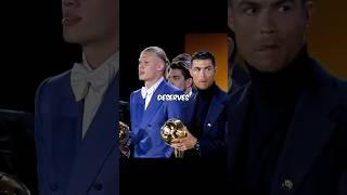  Haaland Wins Globe Soccer Award Men's Best Player #haaland #ronaldo #globesoccer