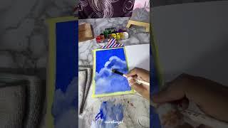 Clouds Painting with Gouache from @OgygiaArt tutorial #art #gouache #painting #shorts #trending