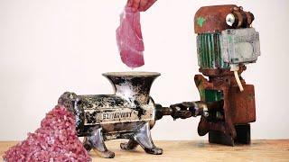 Homemade Electric MEAT GRINDER from TRASH !?