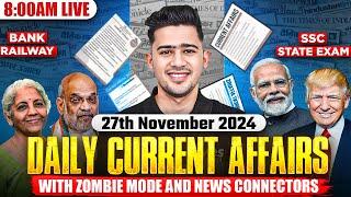 Live Current Affairs: 27th November 2024 | Government Exam Preparation with Kush Sir | Yes Officer