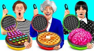 Wednesday vs Grandma Cooking Challenge | Food Battle by FUN FOOD