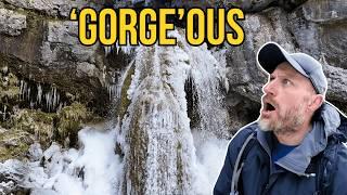 Epic Gorge with a FROZEN Waterfall!