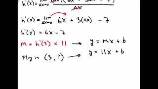 Eric's Calculus Lecture: Use the Definition of the Derivative to find the equation of a tangent line