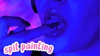 ASMR SPIT PAINTING | Spit Painting on your face + Finger Licking(intens mouth sound)