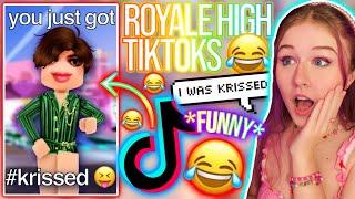 REACTING TO *VIRAL* ROYALE HIGH TIKTOKS! I GOT KRISSED... ROBLOX Royale High Tiktoks Memes