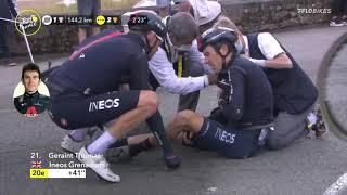 Geraint Thomas Dislocates Shoulder And Keeps Racing On Stage 3!