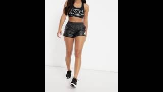 NIKE Sportswear Running Shiny Shorts Wetlook Black Women | Asos