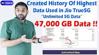 Highest Data Used on Jio True5G | Unlimited 5G Data | Jio Offer Truely Unlimited 5G Data 100% Free !