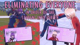 Eliminating Everyone in Order of the Student Info Screen - Yandere Simulator