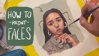 How to paint portraits with acrylic paint // real time tutorial ⭐️