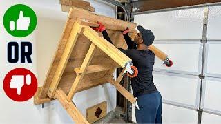 Foldup Assembly Table Put Away #foldupworkbench#diyproject#neilthegarageguy