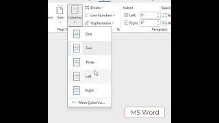 MS Word Using Multiple Columns