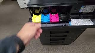 Kyocera Copystar-How to unlock toner door cover-How to remove toner bottle