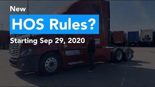 Latest HOS (Hours of Service) rules FMCSA  starting Sep 29th, 2020