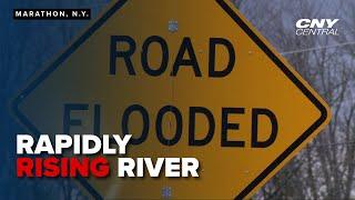 River in Upstate New York town rises from rain and melting snow