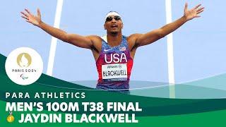  Jaydin Blackwell Shines with Gold in Men's 100m T38 | Para Athletics - Paris 2024 Paralympics