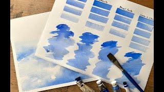 COBALT BLUE: A BRIEF HISTORY & COMPARING 4 Brands, Loose Watercolor Painting  Watercolour Swatching