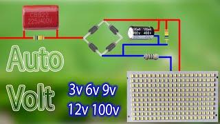 Convert #220v power to 3v-6v-9v-12v-24v-48v-98v-120v. DC driver without converter || Crystal Elec