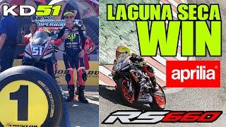 KD51 & Aprilia RS660 WIN Moto America Twins cup race at LAGUNA SECA!  Episode 60 - KD51