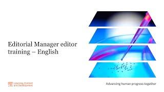 Editorial Manager editor training – English