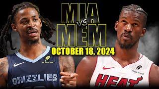 Miami Heat vs Memphis Grizzlies Full Game Highlights - October 18, 2024 | 2024-25 NBA Pre Season