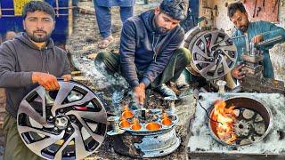 For the first time, A professional rim of a car was manufactured by a craftsman in a small village