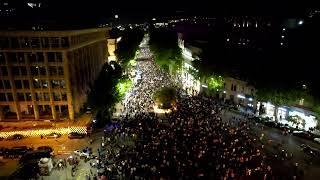 Многотысячное шествие против «российского» закона в Тбилиси [кадры с дрона]