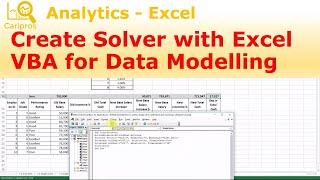 How to Create Solver with VBA for Data Modelling