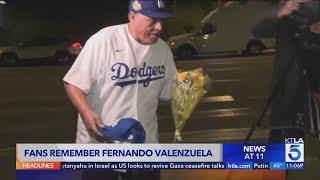 Fans honor Dodgers legend Fernando Valenzuela