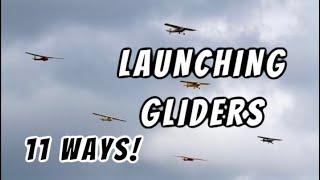 11 Ways to Launch a Glider | Aero Tow | Winch | Jet | Sailplane | How Do Gliders Takeoff