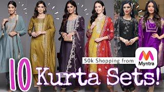 10 Wedding Wear Kurta Sets from Myntra️ | HUGE Tryon Haul | Honest Review